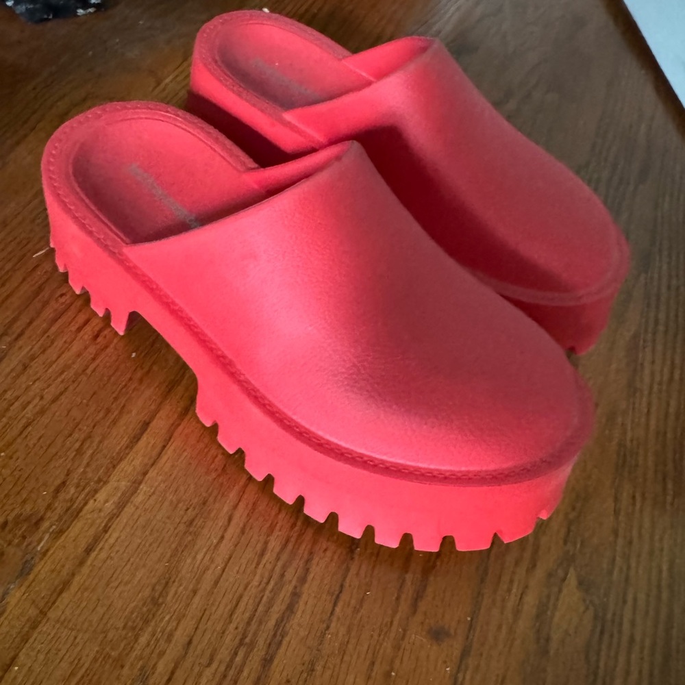 Jeffrey Campbell Red Platform Clogs